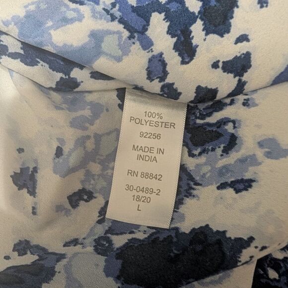 Roaman's Women's Blue and White Abstract Print Top Size 18/20 - Picture 4 of 4